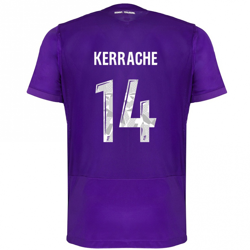 Kids Football Marina Kerrache #14 Purple White Home Jersey 2024/25 T-Shirt Canada