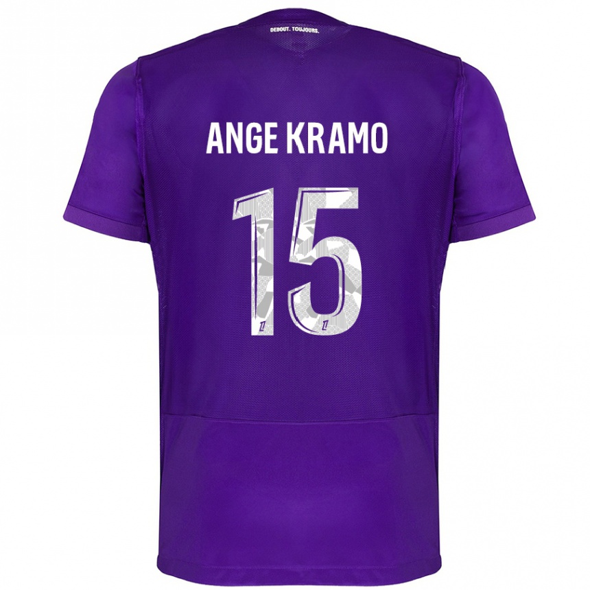 Kids Football Marie Ange Kramo #15 Purple White Home Jersey 2024/25 T-Shirt Canada