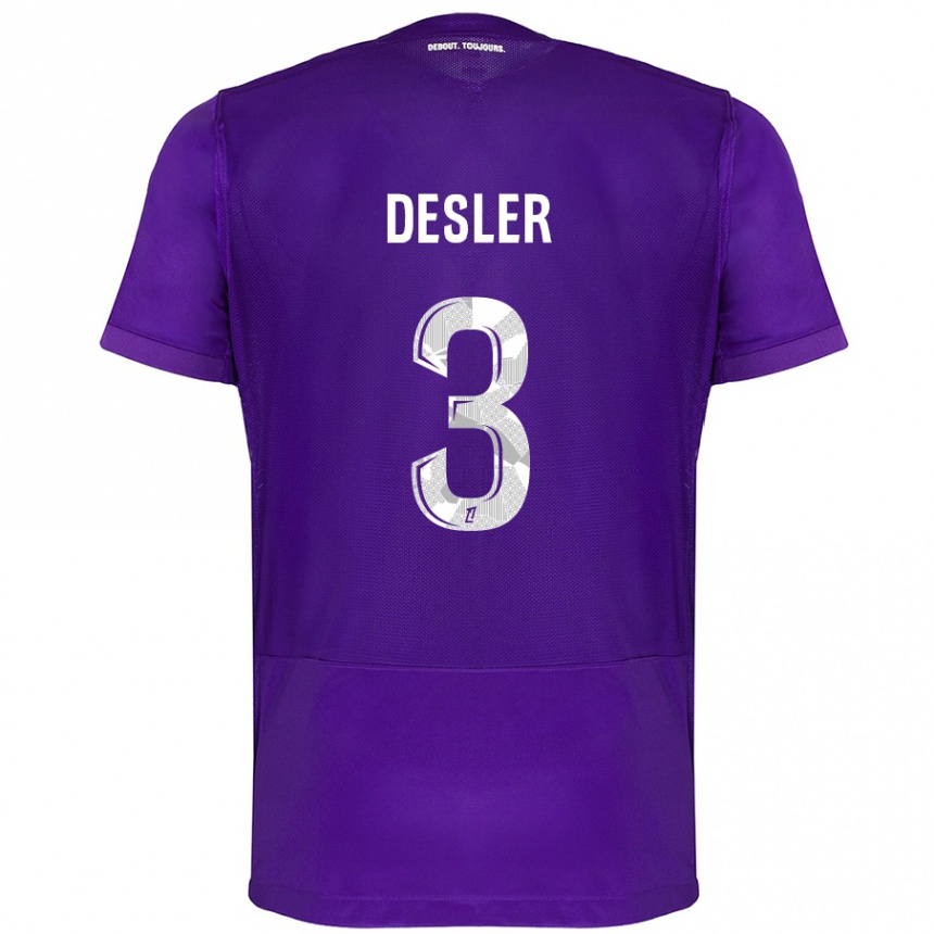 Enfant Football Maillot Mikkel Desler #3 Violet Blanc Tenues Domicile 2024/25 Canada