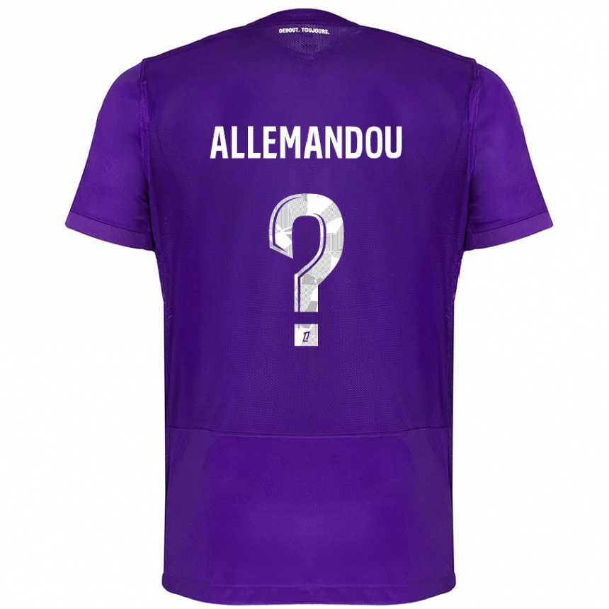 Kids Football Teddy Allemandou #0 Purple White Home Jersey 2024/25 T-Shirt Canada