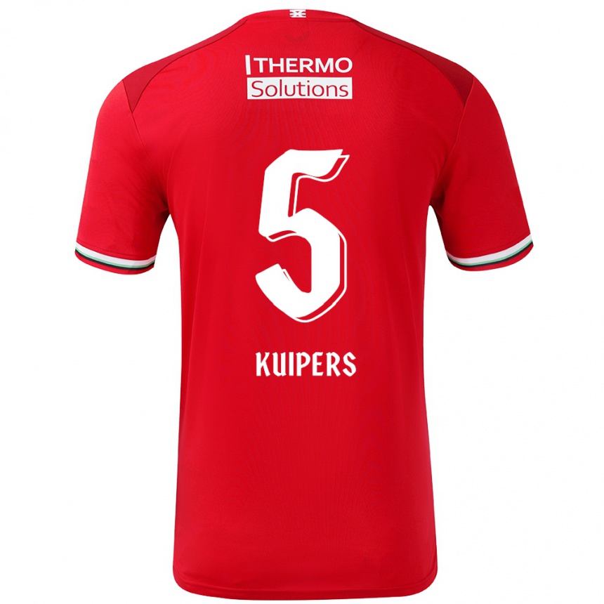 Kids Football Bas Kuipers #5 Red White Home Jersey 2024/25 T-Shirt Canada