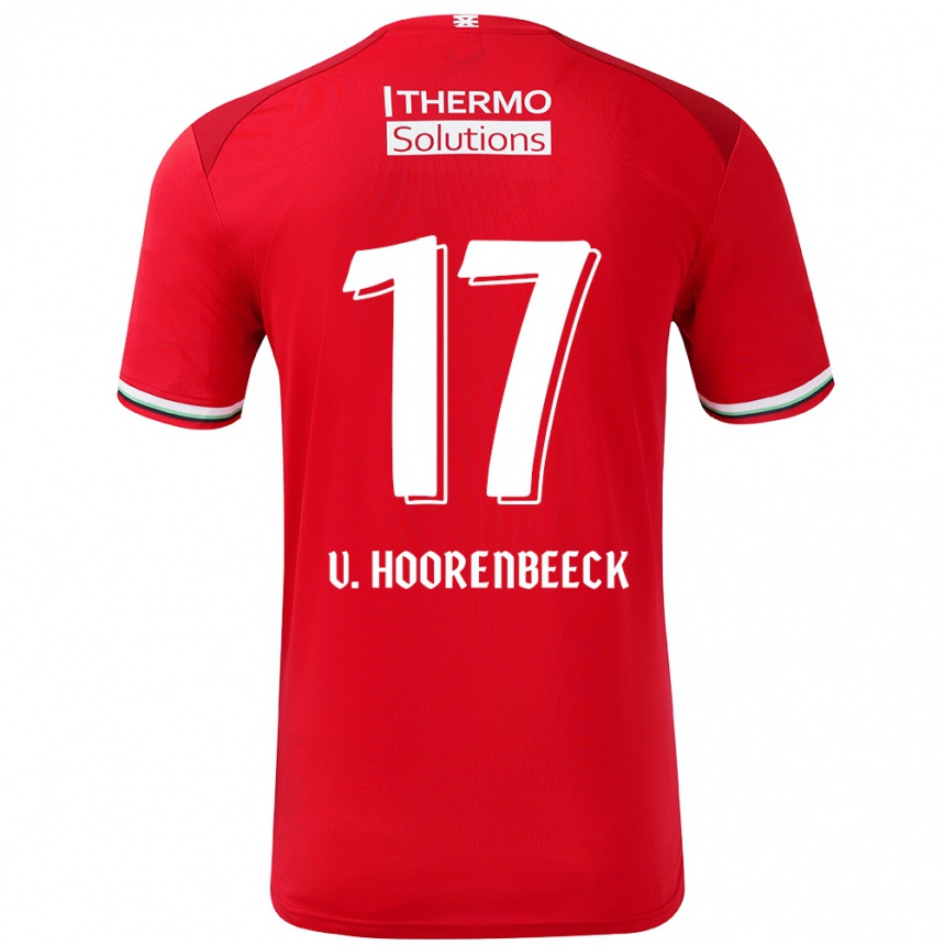 Kids Football Alec Van Hoorenbeeck #17 Red White Home Jersey 2024/25 T-Shirt Canada