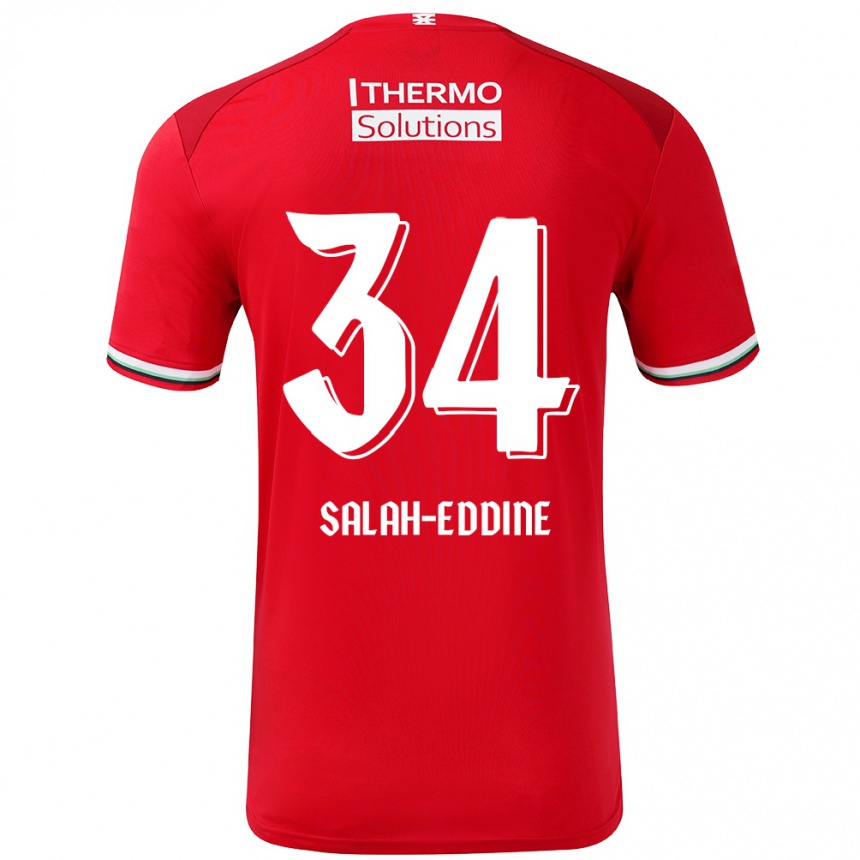 Kids Football Anass Salah-Eddine #34 Red White Home Jersey 2024/25 T-Shirt Canada