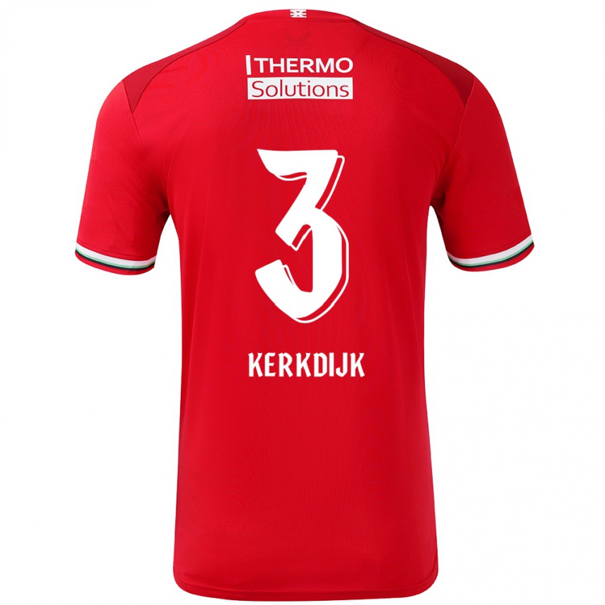 Kids Football Danique Kerkdijk #3 Red White Home Jersey 2024/25 T-Shirt Canada