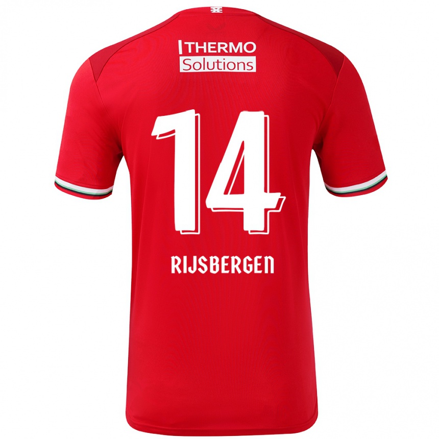 Enfant Football Maillot Liz Rijsbergen #14 Rouge Blanc Tenues Domicile 2024/25 Canada