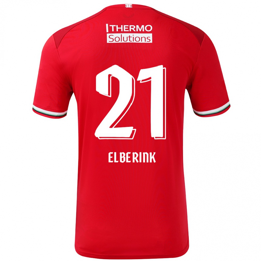 Kids Football Eva Oude Elberink #21 Red White Home Jersey 2024/25 T-Shirt Canada