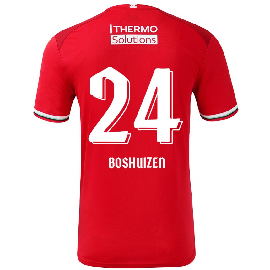 Enfant Football Maillot Annouk Boshuizen #24 Rouge Blanc Tenues Domicile 2024/25 Canada