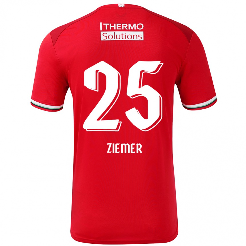 Enfant Football Maillot Taylor Ziemer #25 Rouge Blanc Tenues Domicile 2024/25 Canada