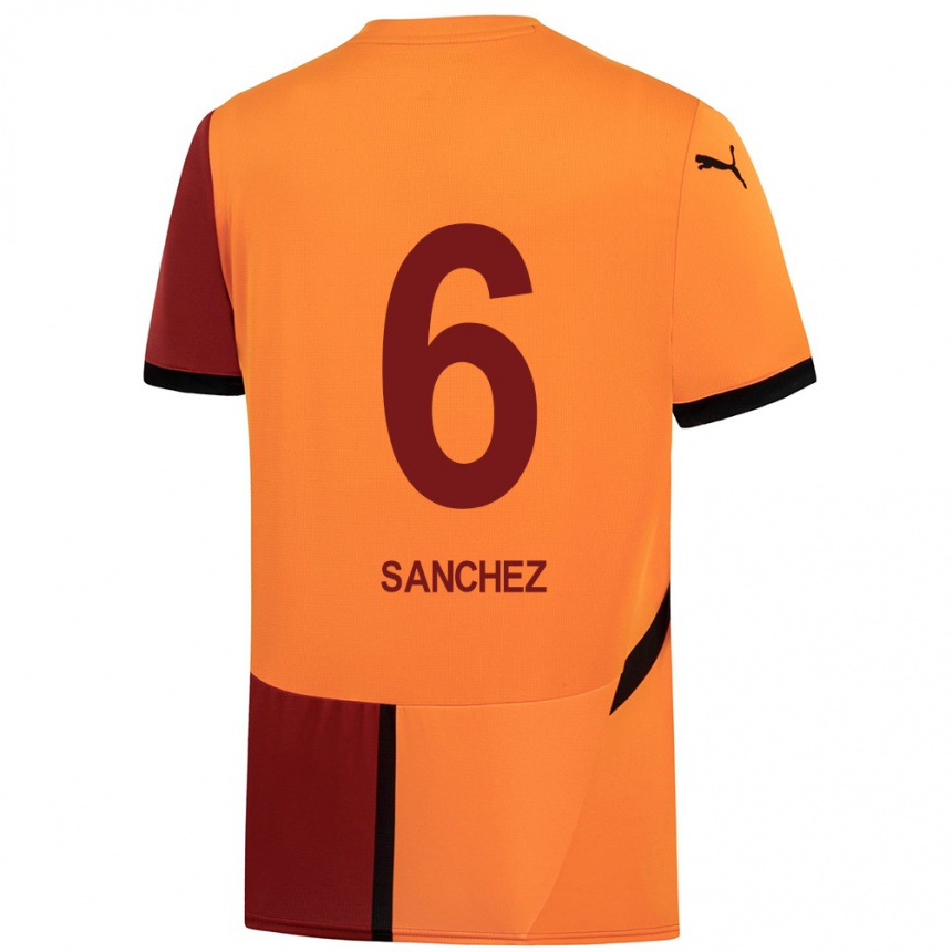 Enfant Football Maillot Davinson Sanchez #6 Jaune Rouge Tenues Domicile 2024/25 Canada