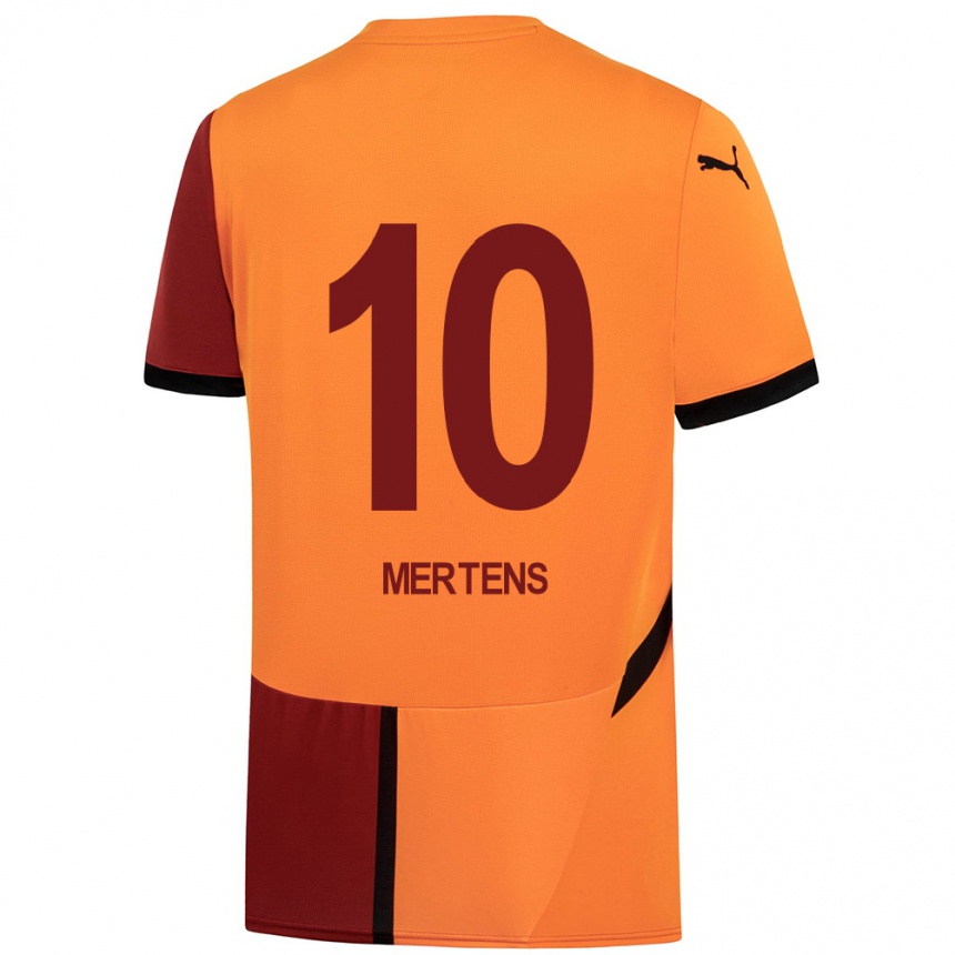 Kids Football Dries Mertens #10 Yellow Red Home Jersey 2024/25 T-Shirt Canada