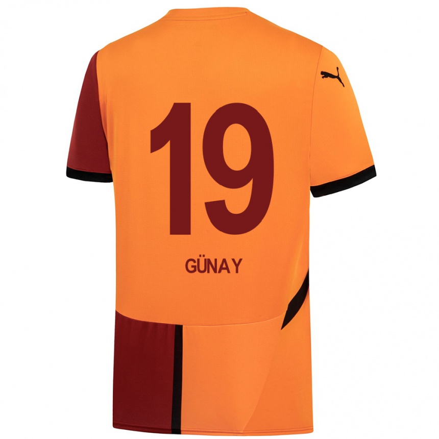 Enfant Football Maillot Günay Güvenç #19 Jaune Rouge Tenues Domicile 2024/25 Canada