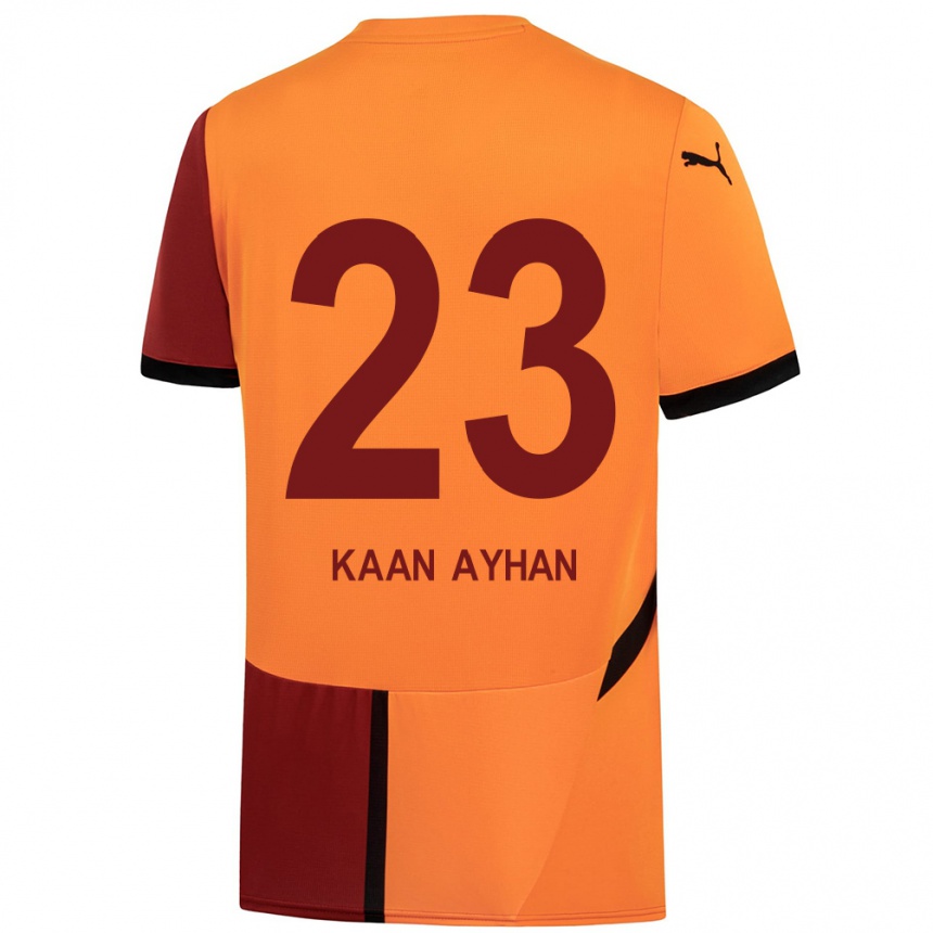 Kids Football Kaan Ayhan #23 Yellow Red Home Jersey 2024/25 T-Shirt Canada