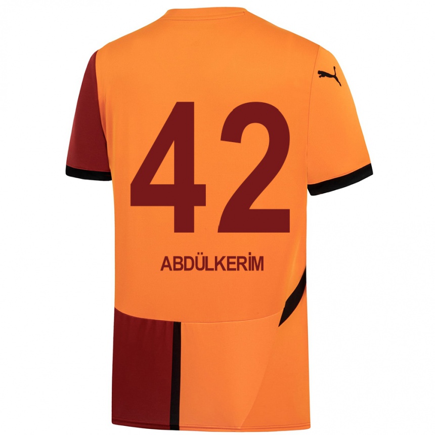 Kids Football Abdülkerim Bardakcı #42 Yellow Red Home Jersey 2024/25 T-Shirt Canada