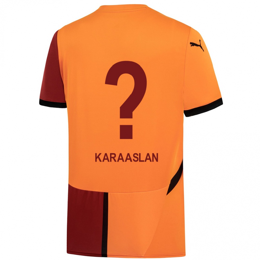 Enfant Football Maillot Ahmet Kerem Karaaslan #0 Jaune Rouge Tenues Domicile 2024/25 Canada