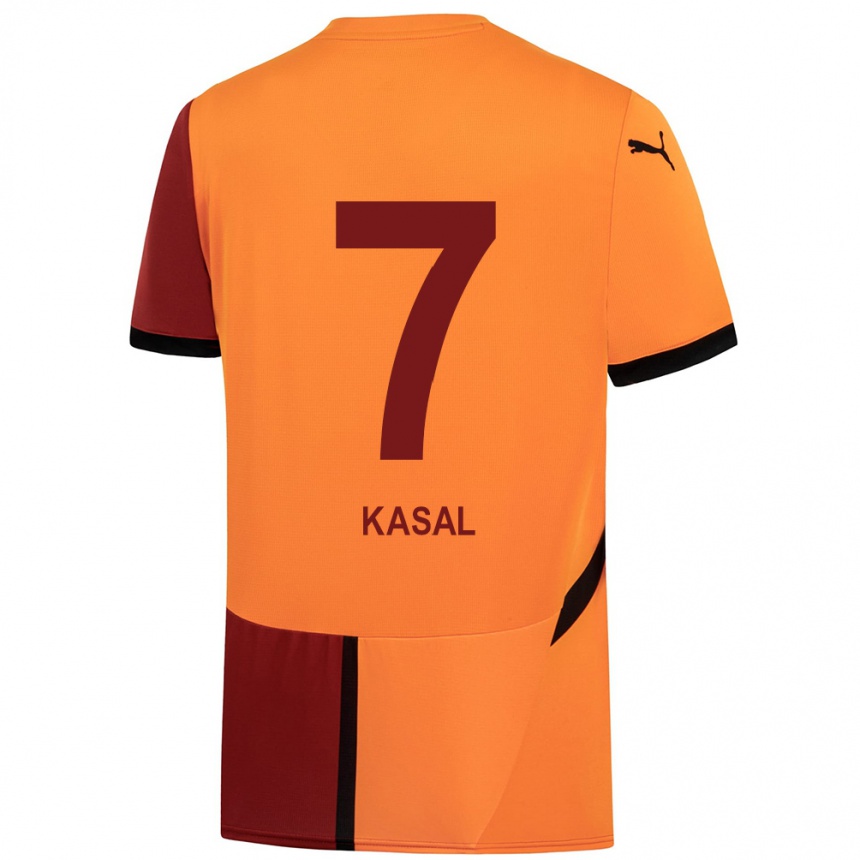 Enfant Football Maillot Yasin Kasal #7 Jaune Rouge Tenues Domicile 2024/25 Canada