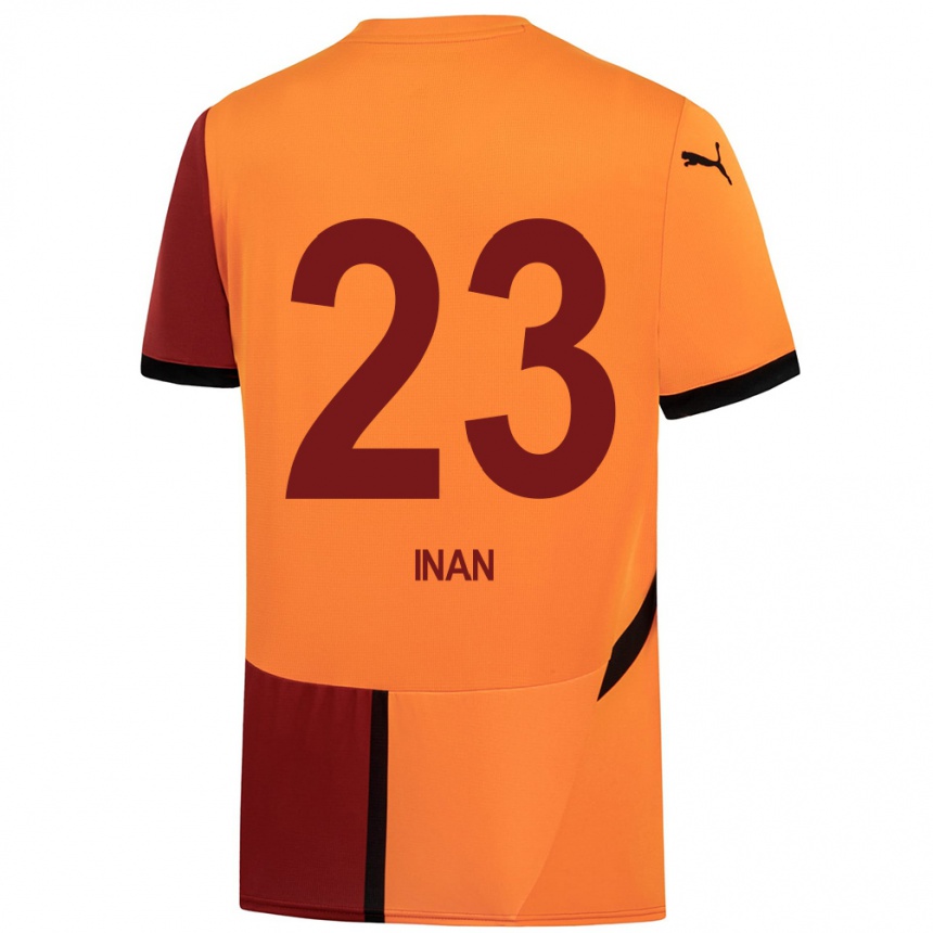 Enfant Football Maillot Müge İnan #23 Jaune Rouge Tenues Domicile 2024/25 Canada