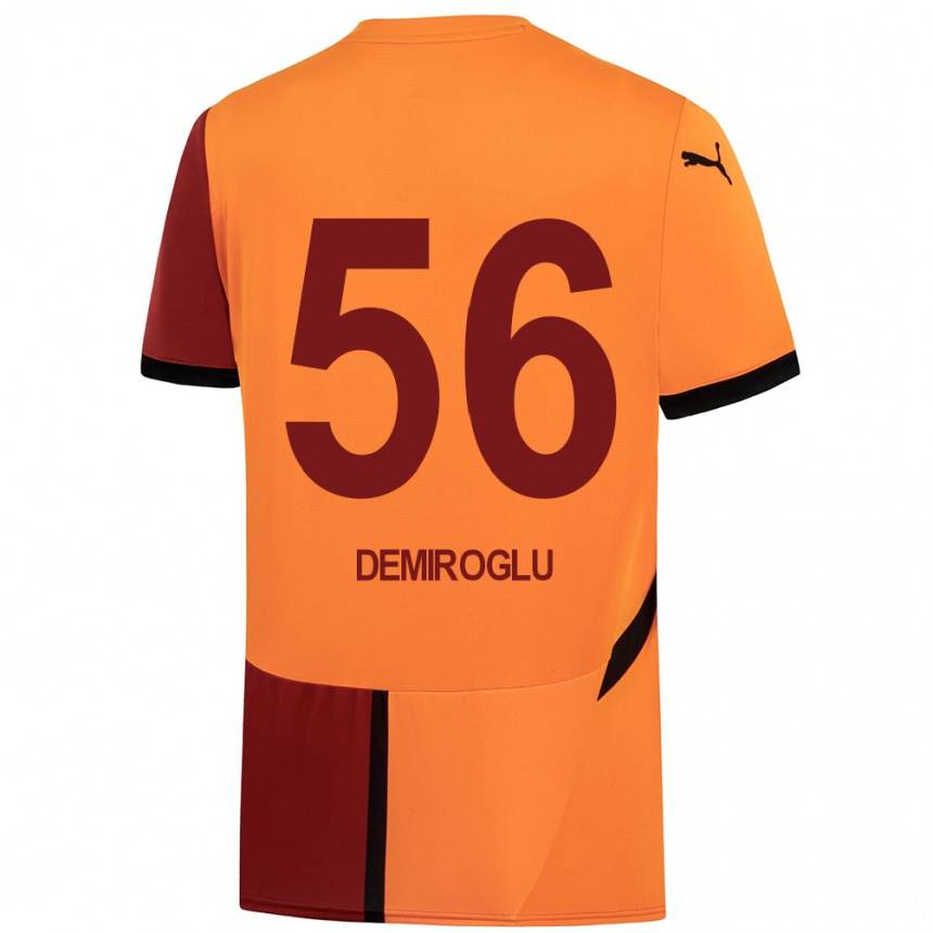 Enfant Football Maillot Baran Demiroğlu #56 Jaune Rouge Tenues Domicile 2024/25 Canada