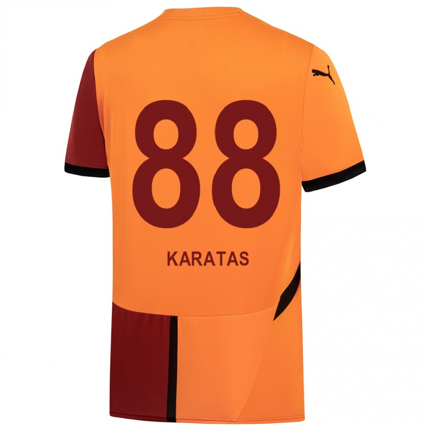 Kids Football Kazımcan Karataş #88 Yellow Red Home Jersey 2024/25 T-Shirt Canada