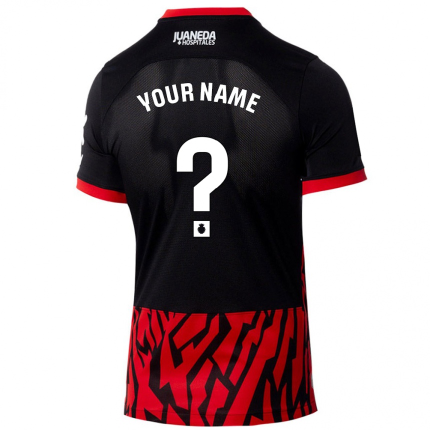 Kids Football Your Name #0 Black Red Home Jersey 2024/25 T-Shirt Canada