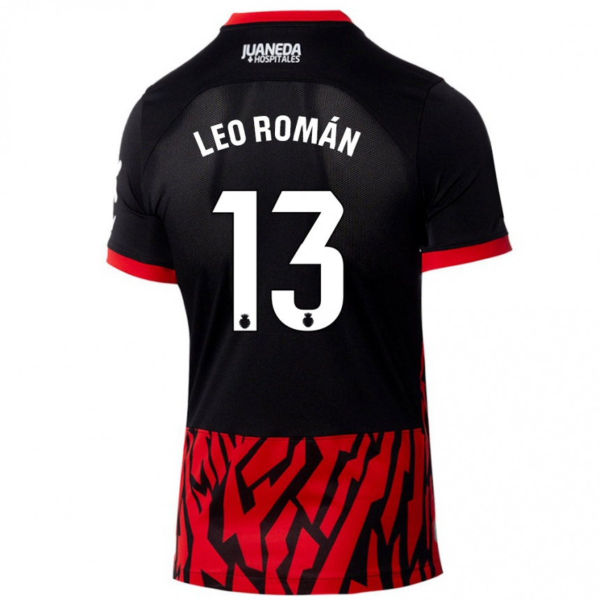 Kids Football Leo Román #13 Black Red Home Jersey 2024/25 T-Shirt Canada