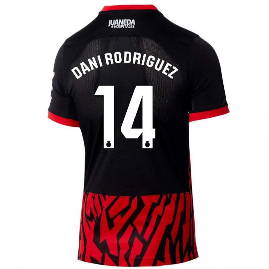 Kids Football Dani Rodríguez #14 Black Red Home Jersey 2024/25 T-Shirt Canada