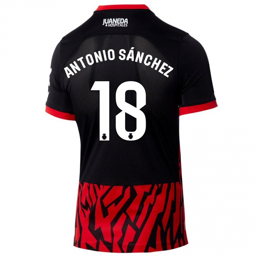 Enfant Football Maillot Antonio Sánchez #18 Noir Rouge Tenues Domicile 2024/25 Canada