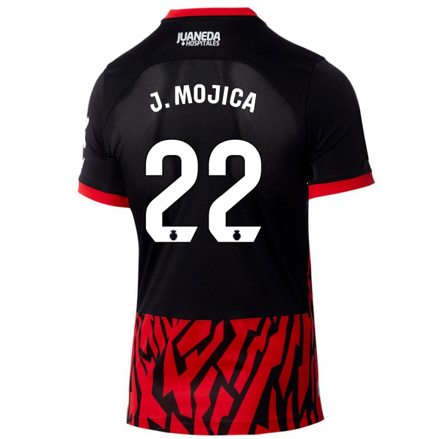 Kids Football Johan Mojica #22 Black Red Home Jersey 2024/25 T-Shirt Canada