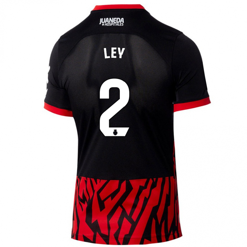 Kids Football Yuzún Ley #2 Black Red Home Jersey 2024/25 T-Shirt Canada