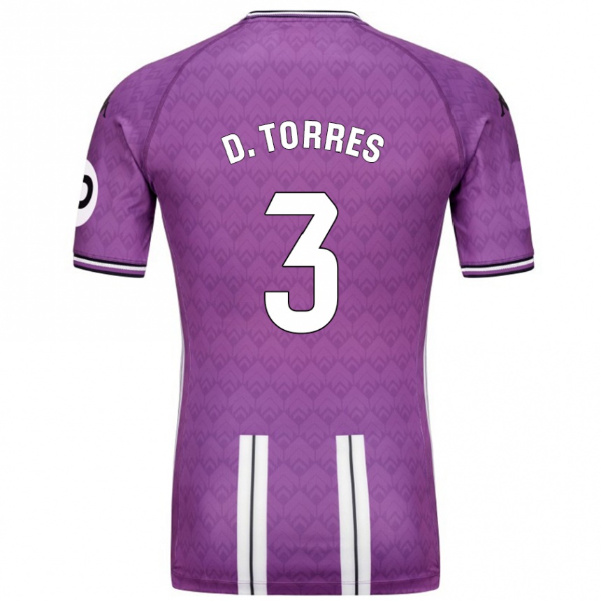 Kids Football David Torres #3 Purple White Home Jersey 2024/25 T-Shirt Canada