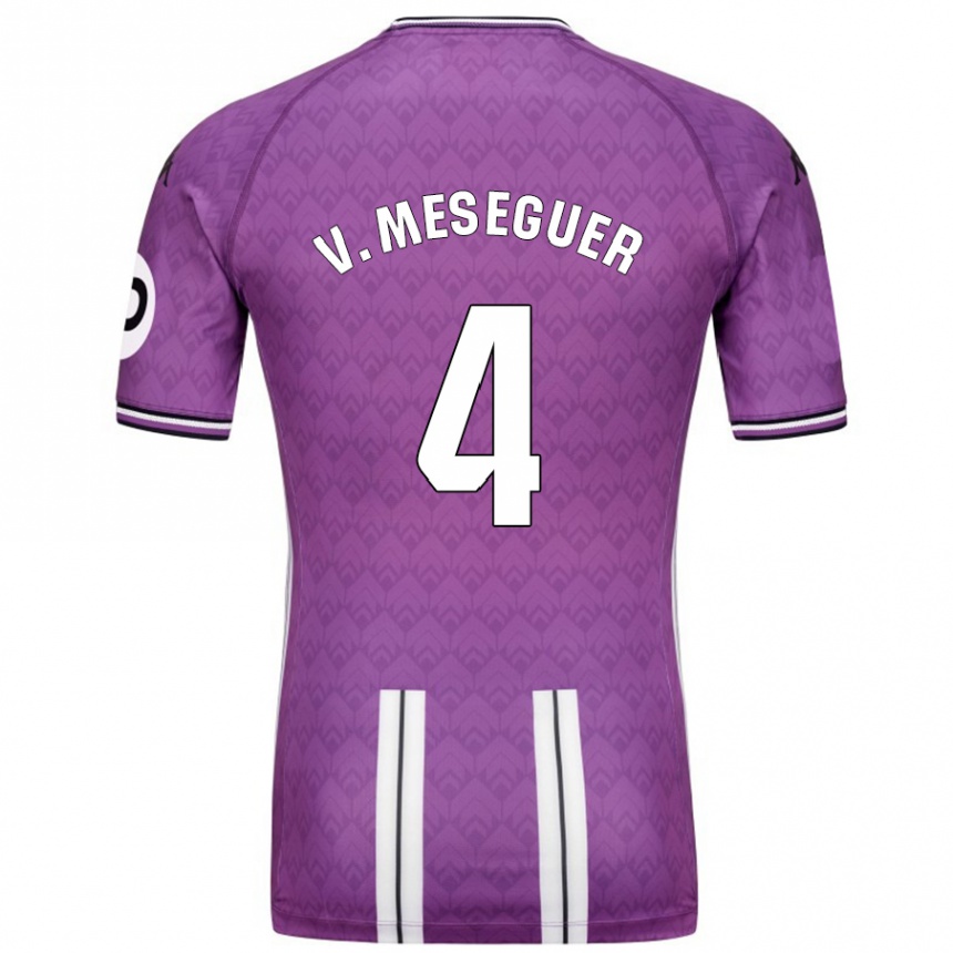 Enfant Football Maillot Víctor Meseguer #4 Violet Blanc Tenues Domicile 2024/25 Canada