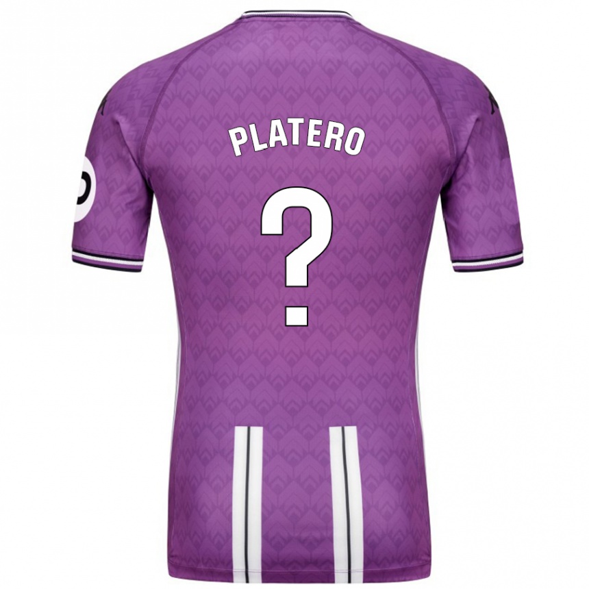 Kids Football Miguel Platero #0 Purple White Home Jersey 2024/25 T-Shirt Canada