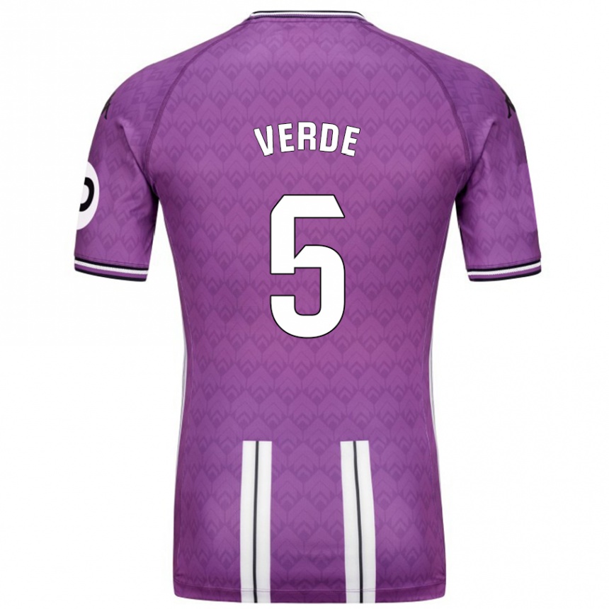 Enfant Football Maillot Adrián Verde #5 Violet Blanc Tenues Domicile 2024/25 Canada