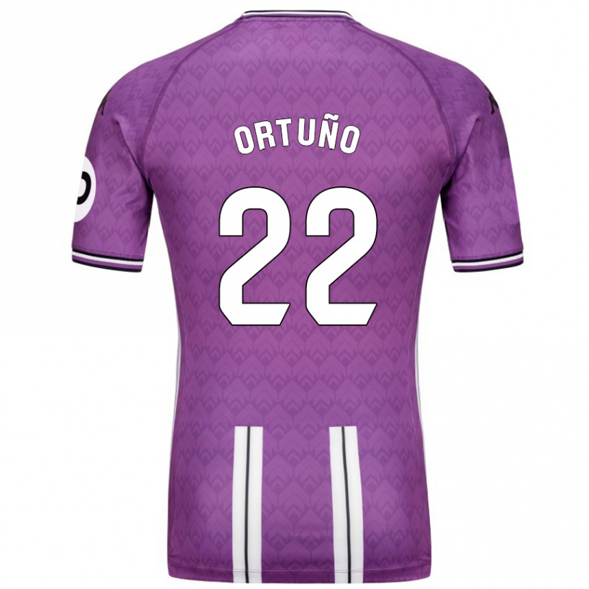 Kids Football Fran Ortuño #22 Purple White Home Jersey 2024/25 T-Shirt Canada