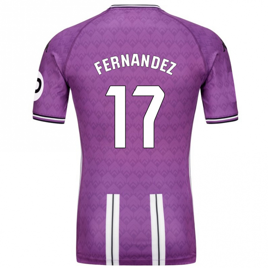 Kids Football Dani Fernández #17 Purple White Home Jersey 2024/25 T-Shirt Canada