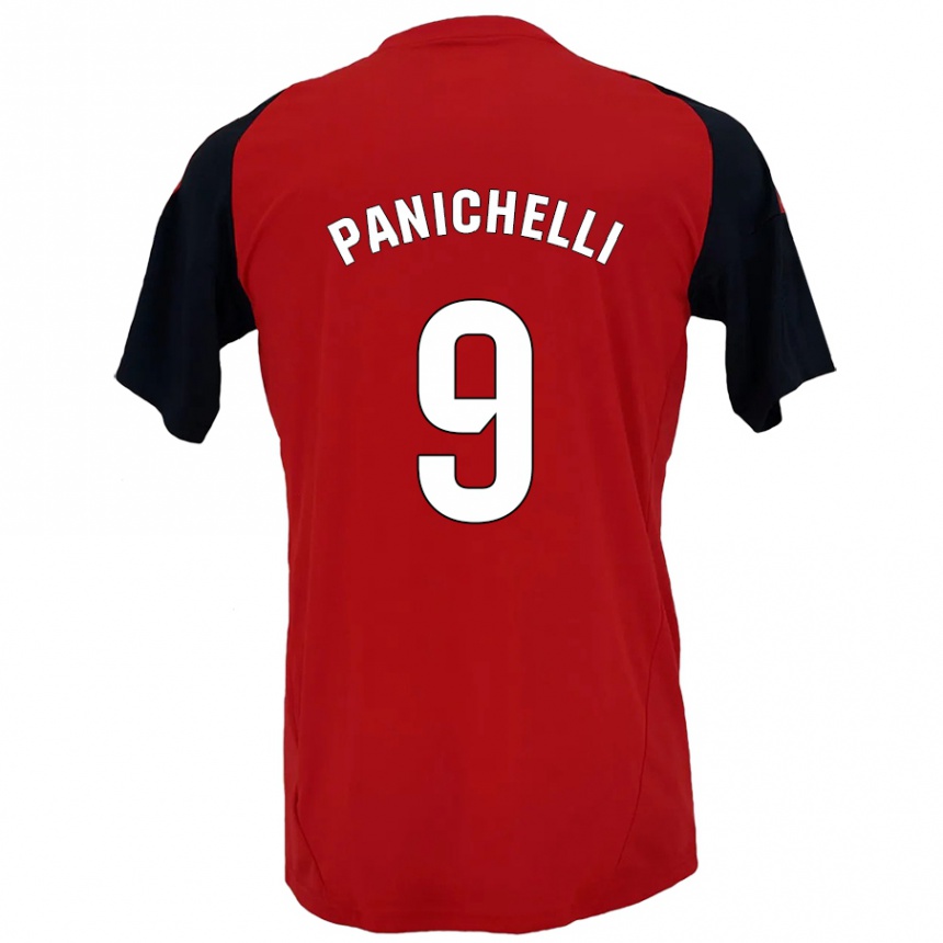 Kids Football Joaquín Panichelli #9 Red Black Home Jersey 2024/25 T-Shirt Canada