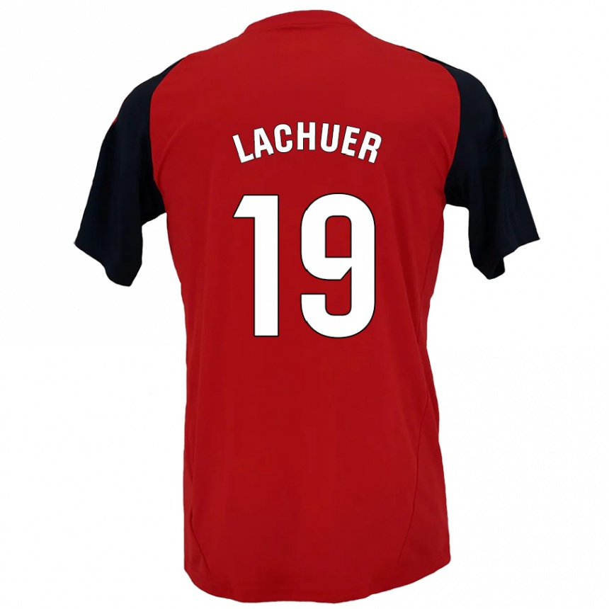 Enfant Football Maillot Mathis Lachuer #19 Rouge Noir Tenues Domicile 2024/25 Canada