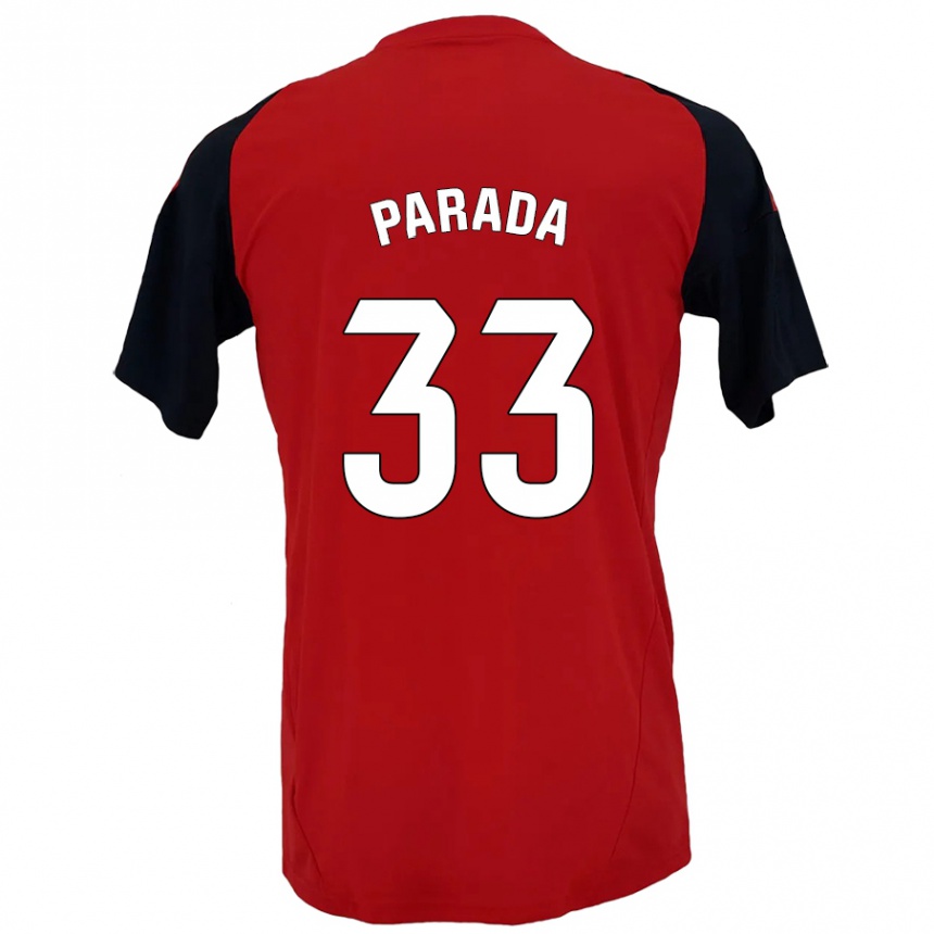 Enfant Football Maillot Victor Parada #33 Rouge Noir Tenues Domicile 2024/25 Canada