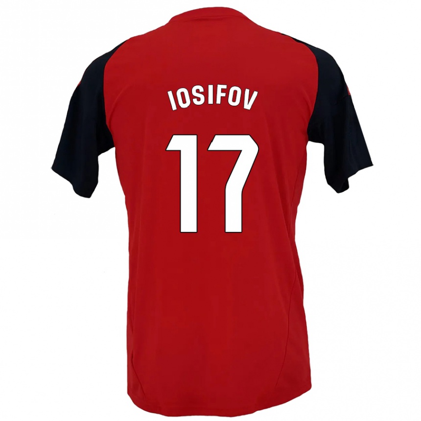 Enfant Football Maillot Nikita Iosifov #17 Rouge Noir Tenues Domicile 2024/25 Canada