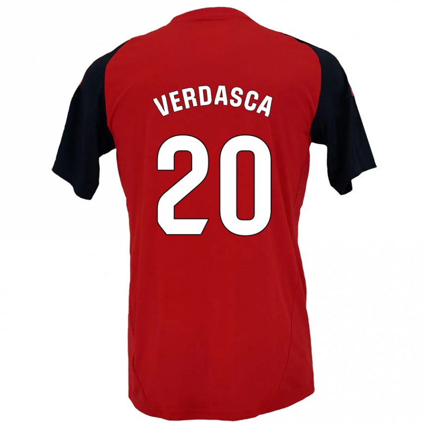 Enfant Football Maillot Diogo Verdasca #20 Rouge Noir Tenues Domicile 2024/25 Canada