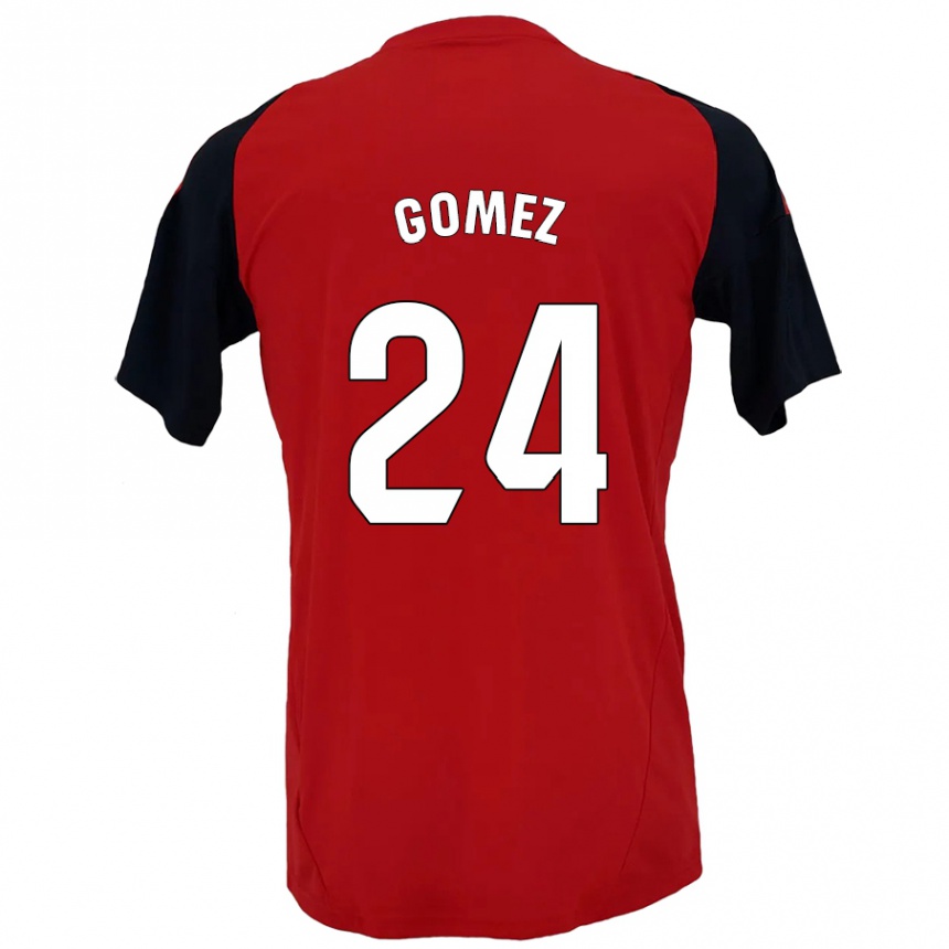 Enfant Football Maillot Jonathan Gómez #24 Rouge Noir Tenues Domicile 2024/25 Canada