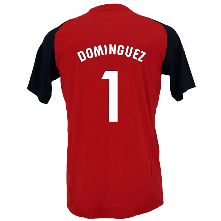 Enfant Football Maillot Iago Domínguez #1 Rouge Noir Tenues Domicile 2024/25 Canada