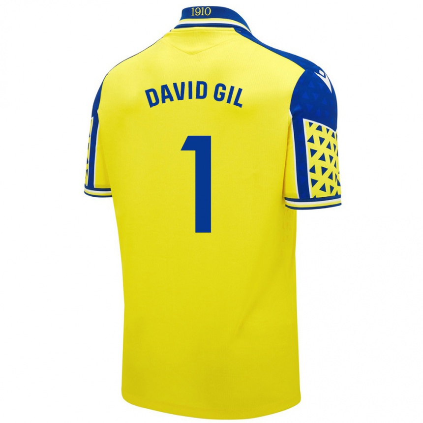 Enfant Football Maillot David Gil #1 Jaune Bleu Tenues Domicile 2024/25 Canada