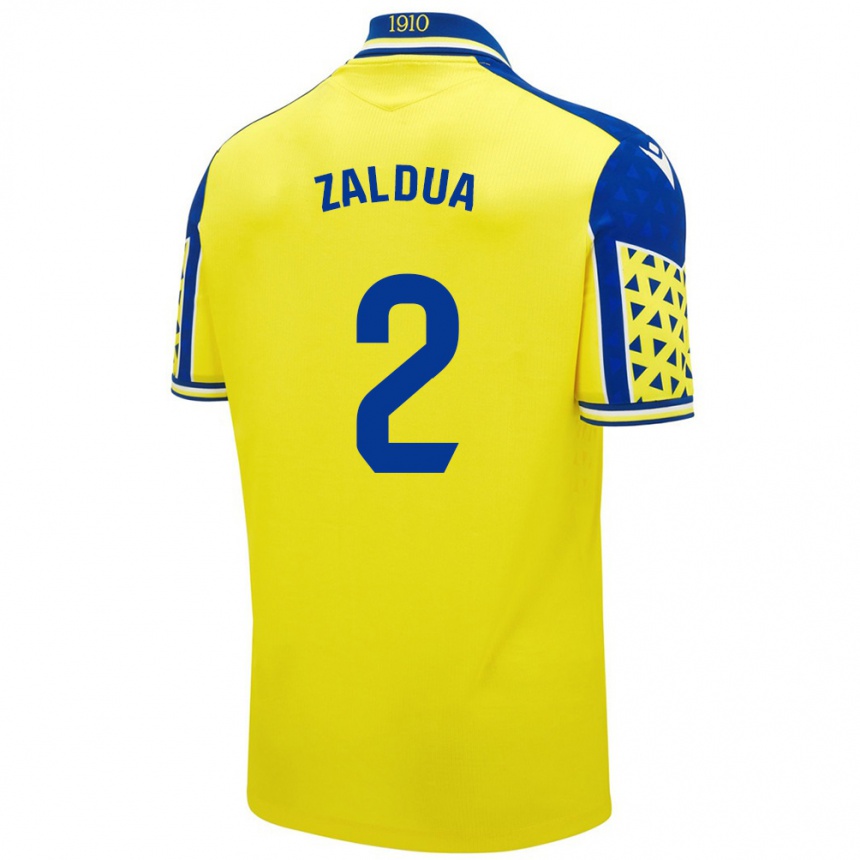 Enfant Football Maillot Joseba Zaldua #2 Jaune Bleu Tenues Domicile 2024/25 Canada