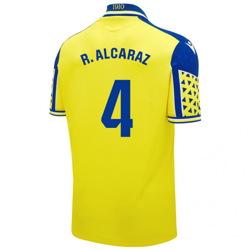 Enfant Football Maillot Rubén Alcaraz #4 Jaune Bleu Tenues Domicile 2024/25 Canada