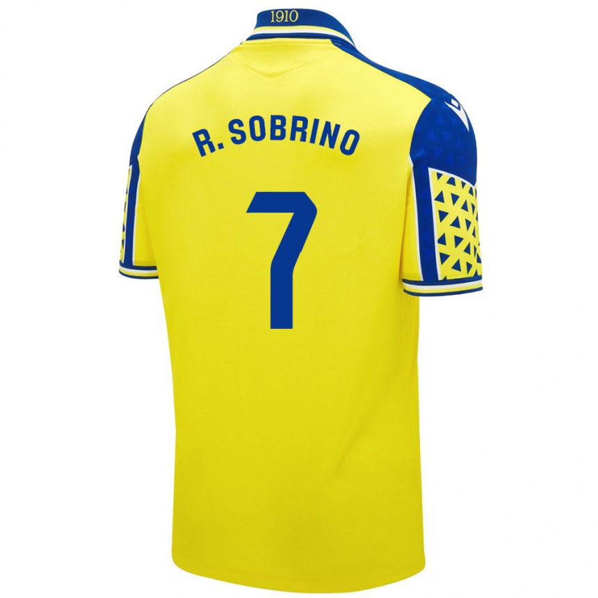 Kids Football Rubén Sobrino #7 Yellow Blue Home Jersey 2024/25 T-Shirt Canada