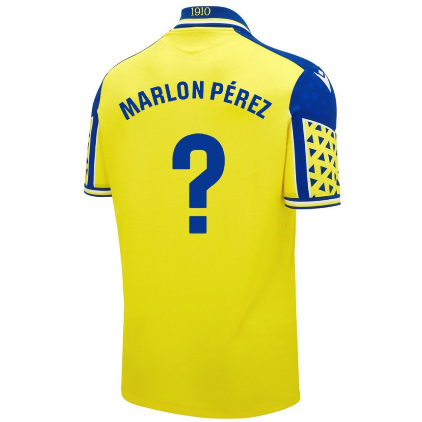 Kids Football Marlon Pérez #0 Yellow Blue Home Jersey 2024/25 T-Shirt Canada