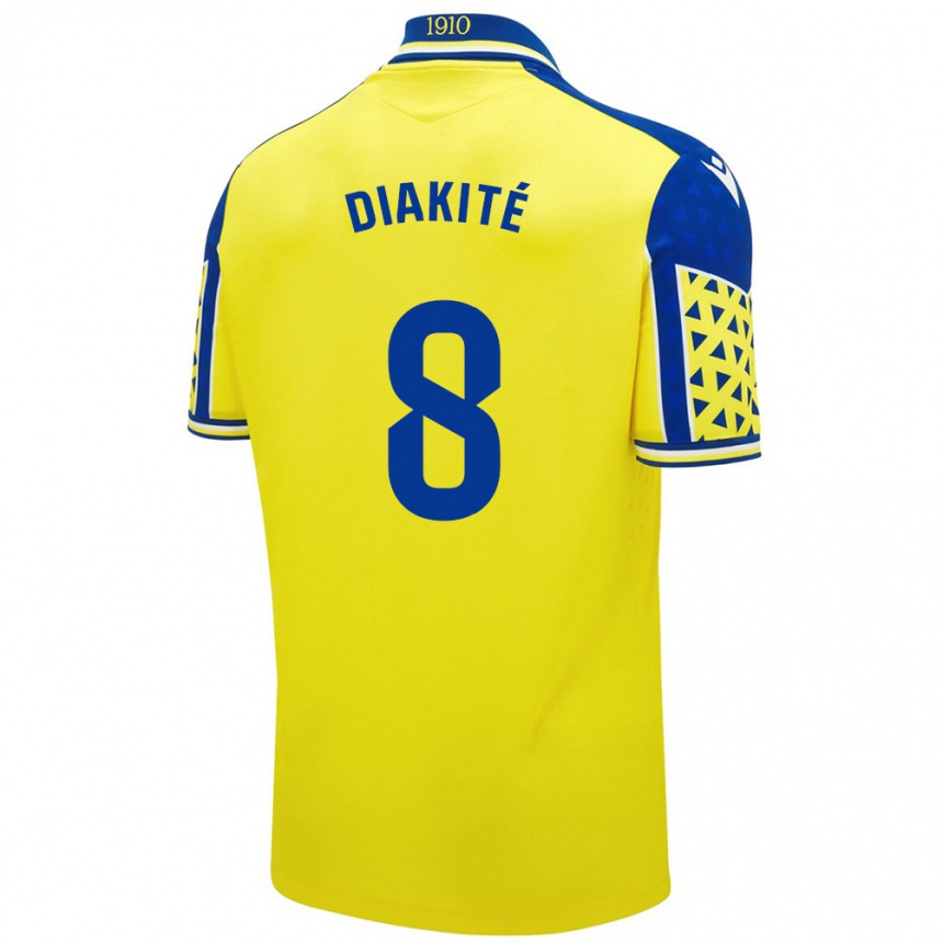 Kids Football Moussa Diakité #8 Yellow Blue Home Jersey 2024/25 T-Shirt Canada