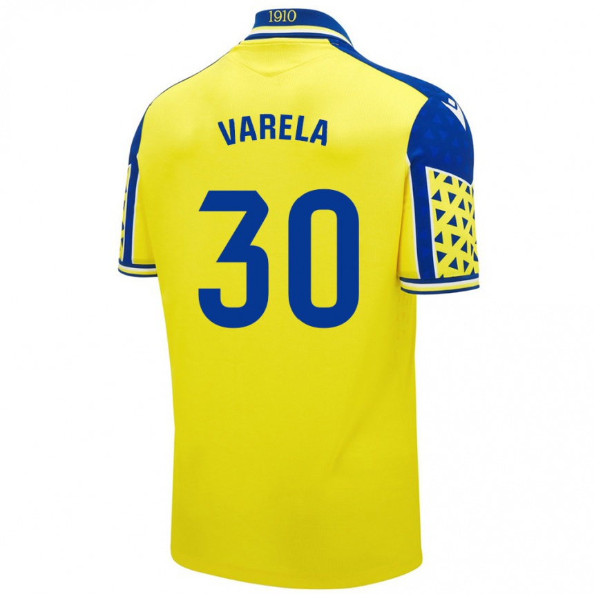 Kids Football Brandon Varela #30 Yellow Blue Home Jersey 2024/25 T-Shirt Canada