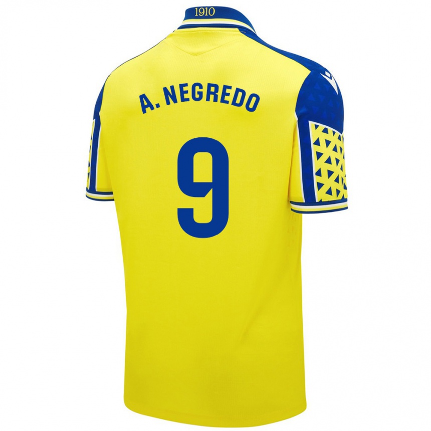 Enfant Football Maillot Álvaro Negredo #9 Jaune Bleu Tenues Domicile 2024/25 Canada