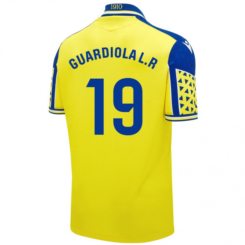 Enfant Football Maillot Sergi Guardiola #19 Jaune Bleu Tenues Domicile 2024/25 Canada